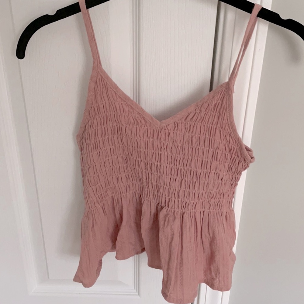 light pink ruffled top